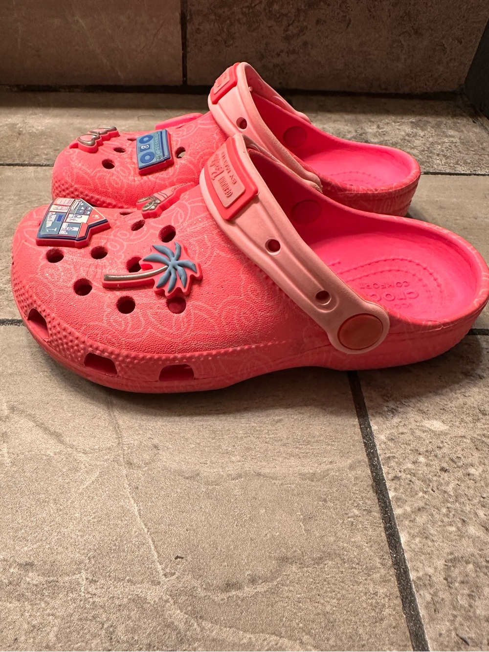 Girls Pink Barbie Crocs - Slip-On Clogs size C12